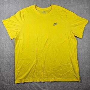 Nike Sportswear Futura Logo T-Shirt Mens XXL Yellow Embroidered Short Sleeve Tee